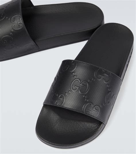 blackpolka dot gucci slides|Gucci rubber slides.